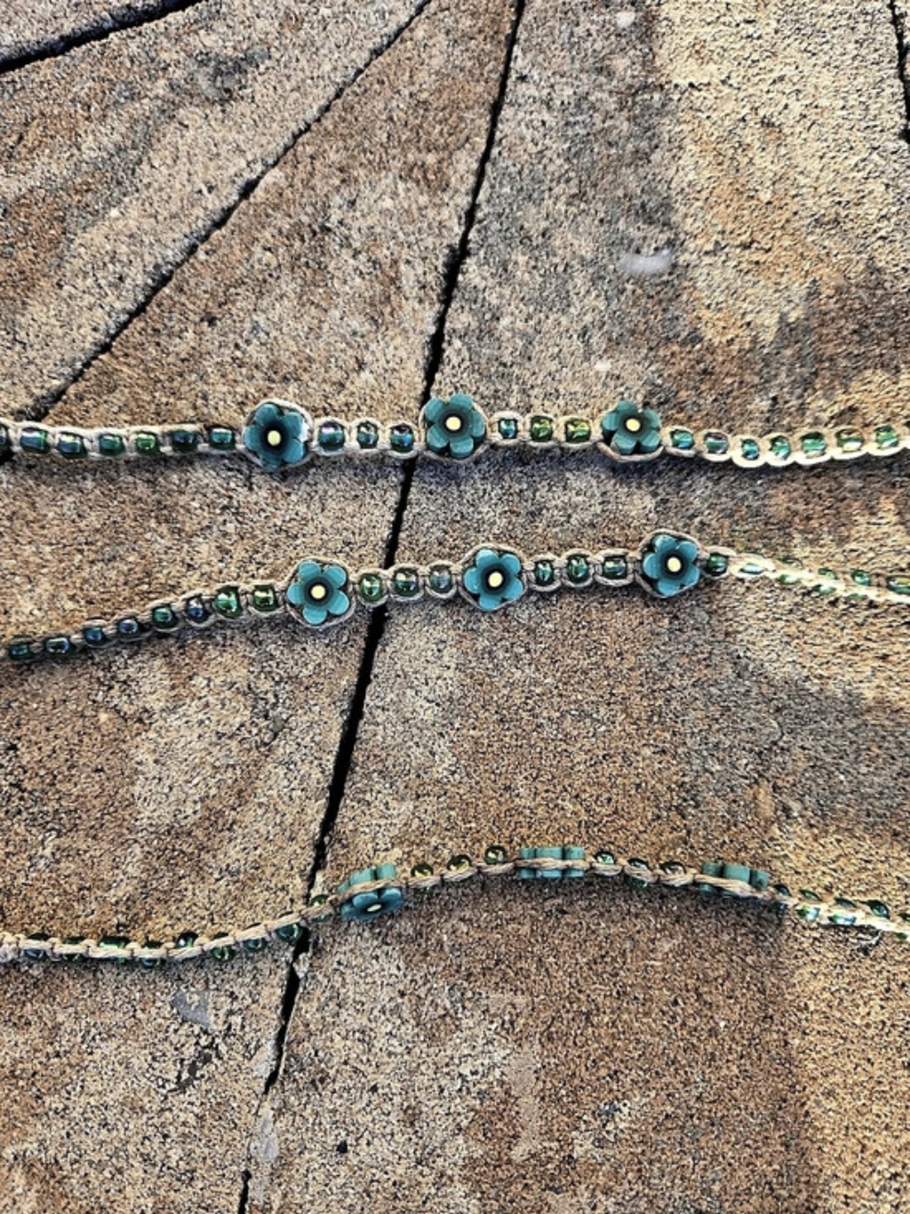 Girl Scouts Turquoise Floral Beaded Bracelet Set